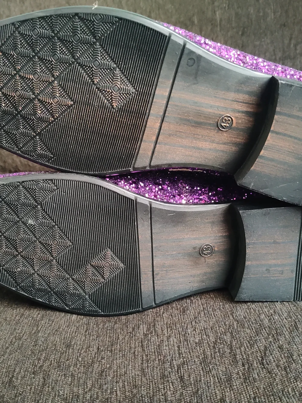 Men's Purple Glitter Slip-On Dress Loafers